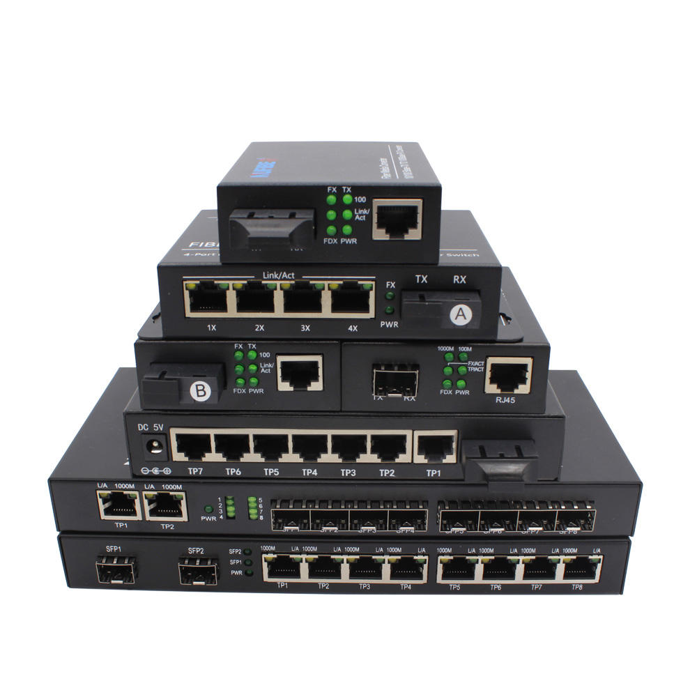 1.25G SFP UTP Port POE Media Converter 25W 48V Fiber Optic CCTV IP Camera Equipment RJ45 to Fiber Optic Converter